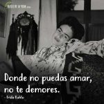 Frases de Frida Kahlo, Donde no puedas amar, no te demores.