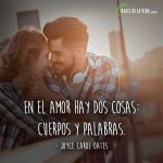 Frases para novios, frases de En el amor hay dos cosas: cuerpos y palabras.